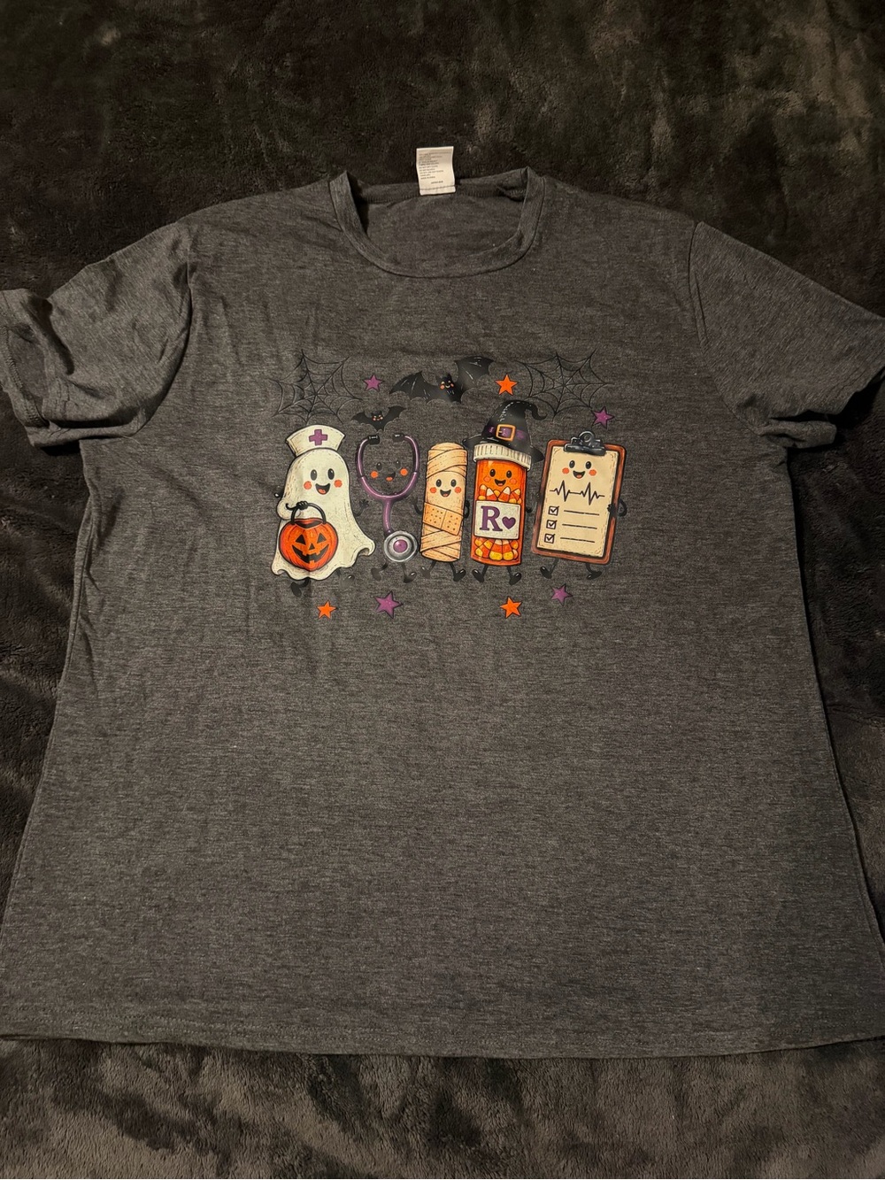 Women’s Halloween Nurse & Medical Characters Graphic Tee - Dark Gray